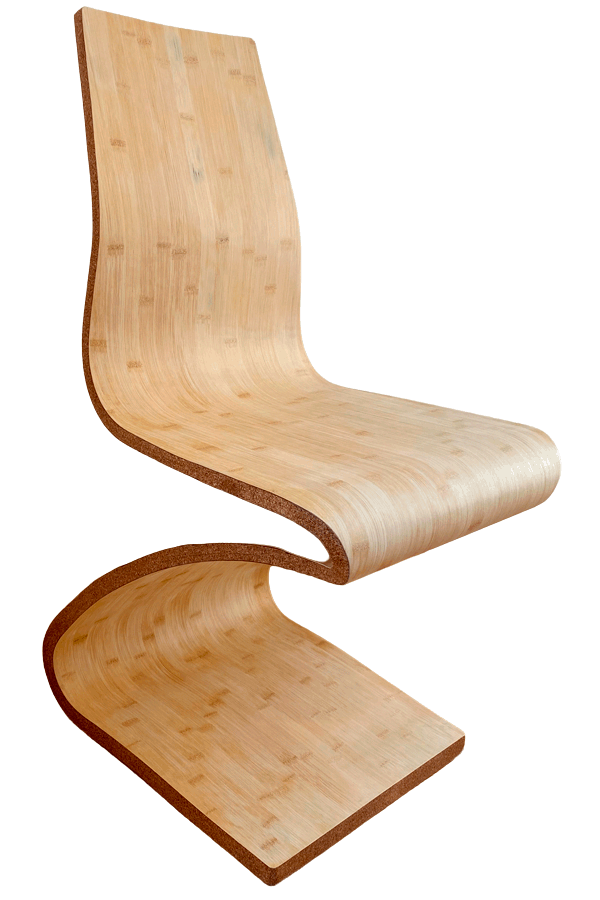 Freischwinger-Stuhl aus Bambusholz