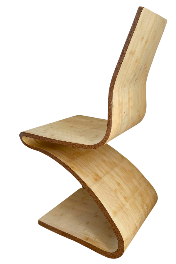 Freischwinger-Stuhl aus Bambusholz